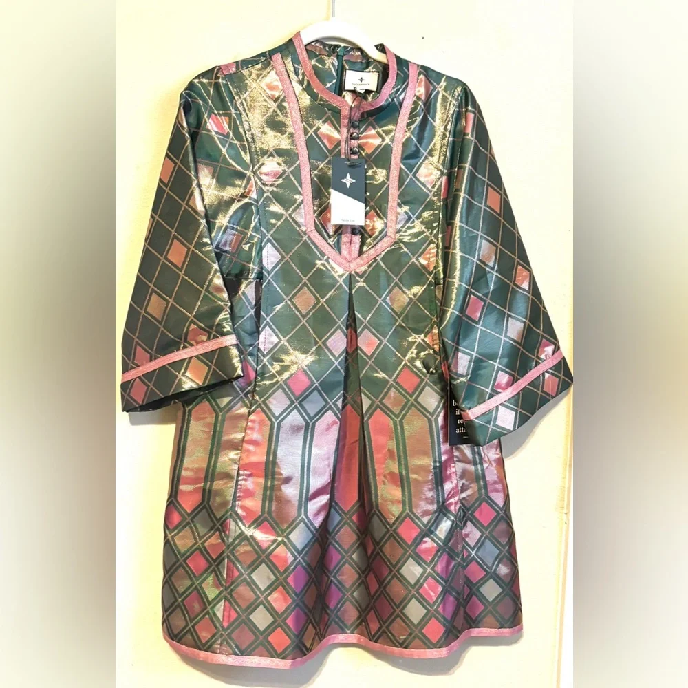 NWT TUCKERNUCK Metallic Mosaic Indre Dress Size Large - Picture 3 of 6